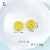 Accesorios de Joyería DIY de Cinco Vías Dios de la Riqueza Oro de Arena Vietnamita Colgante Redondo Mantra de Seis Palabras Cobre Chapado en Oro Estilo Étnico Colgante Redondo con Agujero