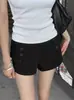 Verão Novo Design Retrô Y2K Gola Alta Cor Sólida Botão Diagonal Manga Curta Camisa para Mulheres Slim Fit Camiseta Atacado