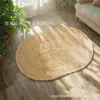 Alfombra de Paja Tejida a Mano, Felpudo Redondo de Paja Tejida para Puerta de Entrada, Alfombra Decorativa para Habitación, Alfombrilla para Gato, Tabla Rascadora para Gato