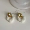 Pendientes de Rombo Hueco Geométrico con Gota de Aceite para Mujer Estilo Hong Kong Retro Lujo Ligero Moda Pendientes de Moda Tendencia Pendientes
