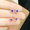 Pendientes de amatista con incrustaciones de plata S925, amatista natural, pendientes sencillos para mujer, Internet Celebrant Live, pendientes de plata, joyería