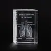 Modelo de Esqueleto Humano de Cristal Gravado a Laser 3D Modelo de Órgãos Cérebro e Coração Anatomia Ornamento para Ensino Médico