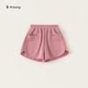 Ropa Infantil Yubao Pantalones para Niñas Verano Nuevo Color Sólido Pantalones Simples Cintura Tendón de Res Bebé Niña Casual Combinable Shorts