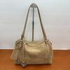 Bolsa Boston Bowling de Couro Fosco Feminina Retrô Versátil para o Dia a Dia Bolsa de Ombro Grande Capacidade Bolsa Tote de Camurça