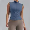 Top de Yoga Lulu con Cuello Alto para Mujer Chaqueta de Yoga sin Mangas Chaleco Ropa para Correr Fitness Chaqueta Definitoria Alternativa