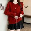 Suéter Nuevo Estilo Chanel Otoño e Invierno Diseño de Hebilla Fija Adelgazante que Cubre el Vientre Camiseta Básica Chic para Mujer