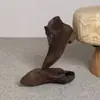 Botas curtas de algodão com forro de fleece estilo francês para mulheres, nova coleção outono/inverno 2026, bico fino, salto grosso, botas estilo Martin com design patchwork, efeito emagrecedor, botinhas