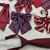 Jk Corbata Pequeña Corbata de Uniforme de Estudiante Rojo Rojo Borgoña Flor de Cuello Camisa de Uniforme Escolar para Mujer Lazo