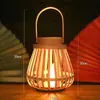 Linternas de Bambú Antiguas Portátiles Transfronterizas, Linternas de Atmósfera de Ratán, Decoraciones para Patios Festivos, Accesorios para Fotografía, Linternas de Viento, Candelabros