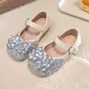 Zapatos de Princesa para Niñas 2026 Nuevo Primavera/Otoño Suela Blanda Piel Genuina Zapatos de Cristal para Niñas Niños Zapatos Brillantes Zapatos de Baile