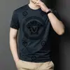 Camiseta de Verano Ligera con Tacto de Seda Helada, Moderna, de Lujo, Sencilla, Cuello Redondo para Hombre, Corte Ajustado, Versátil, Moda, Manga Corta