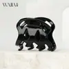 Pinza de ácido acético coreana de alta gama Wjia pinza simple hueca para cabello medio pinza de tiburón leopardo pinza alta para cola de caballo