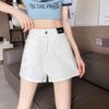 Shorts de mezclilla caqui para mujer Verano 2025 Nuevo diseño suelto de cintura alta Pantalones cortos para pequeñas bellezas