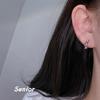 Hebilla de Oreja Geométrica Irregular Torcida para Mujer Simple Compacta Elegante Estilo Francés Anillo de Oreja Ola Torcida Moda Popular en Internet Oreja