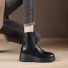 Comércio Exterior Transfronteiriço Estilo Outono/Inverno Botas Martin Retro Fashionáveis Confortáveis Botas Curtas Novas Bico Redondo Solado Grosso Aumenta Altura Botas Individuais para Mulheres
