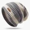 Gorro Holgado de Rayas Moda Oversize Retro Japonés Holgado Invierno Cálido Tejido Adelgazante Facial Ciclismo A Prueba de Viento