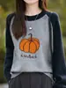 Tejido de Punto Jacquard de Calabaza en Color Contrastante para Mujer Otoño e Invierno 2025 Nuevo Color Combinado Aspecto Reductor de Edad Adelgazante Suéter Holgado Prendas de Punto para Usar Debajo