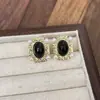 Pendientes de Trébol de Cuatro Hojas Maillard de Aguja de Plata Estilo Hong Kong Retro Elegantes Pendientes para el Trabajo Moda Femenina Lujo Ligero Pendientes de Gama Alta