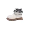 Botines cortos Martin para niña 2026 Otoño/Invierno nuevo estilo botines cortos con forro de felpa para niño Botas de cuero de princesa a cuadros con encaje Lolita