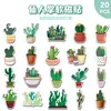 20 Piezas de Pegatinas Magnéticas Suaves de Cactus para Refrigerador Dibujos Animados Lindas Plantas Pizarra Doméstica Pegatinas Magnéticas Decorativas Metálicas Venta al por Mayor