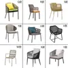 Mesas e Cadeiras de Rattan para Exterior, Arte de Rattan para Varanda, Cadeiras de Jantar de Liga de Alumínio para Quintal e Jardim, Cadeiras à Prova d'Água e de Sol para Pátio Atacado