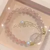 Novo Estilo Chinês Pequena Pulseira de Flor de Pessegueiro Pulseira de Corda Trançada Atrai Flores de Pessegueiro Corda de Mão Contas da Sorte Presente Mulheres Exquisite Pulseira de Estilo Étnico