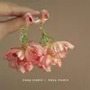 Primavera por Todo el Jardín ~ Pendientes Largos con Borlas de Perlas Hechos a Mano para Mujer 2025 Pendientes Nuevos Pendientes de Bosque de Nicho