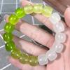 Pulseira de Jade Branca Transparente com Degradê de Gelo, Pulseira de Casal Bodhi com Contas Redondas, Livro de Equitação Vermelha, Brincadeira de Estudante, Dedo Macio