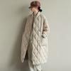 Liquidación Italiana Excedente de Exportación Marca Chaqueta de Algodón con Plumas para Mujer Abrigo Acolchado Ligero de Longitud Media Invierno