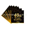 Nova Festa de Aniversário de Um Ano Tema Preto e Dourado Louças Descartáveis Pratos de Papel Guardanapos de Papel Copos de Papel Toalhas de Mesa Suprimentos Decorativos