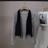 [Bizheng] 2026 Nova Coleção Inverno/Primavera Moda Casual Coreana Conjunto de Duas Peças Camisa Básica Colete Cardigan Gola Halter para Mulheres 5986