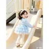 Novo Top de Tule Doce da Moda Elsa para Meninas na Primavera e Outono, Camisa Básica Estilosa e Versátil Versão Coreana