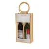 Pacote com Três Sacos de Linho para Vinho, Sacos de Presente Ecológicos de Linho para Vinho Tinto, Sacolas de Juta, Sacolas de Vinho de Tecido Sintético tipo Linho