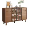 Aparador de Madera Maciza Estilo Americano, Gabinete de Almacenamiento para Pared de Sala de Estar, Gabinete de Té Integrado, Armario Pequeño de Almacenamiento para el Hogar, Gabinete con Cajones