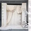 Conjunto de decoração romântica estilo coreano para noivado com conjunto completo de cortinas e parede de fundo, roupão de luxo de qualidade hoteleira para sessões de fotos