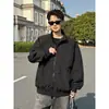 Chaqueta aviador retro americana de moda con cuello alto para hombre, otoño e invierno, chaqueta corta holgada versátil para parejas