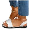 Nuevas Sandalias Cómodas de Perlas Planas de Gran Tamaño para Exteriores 2021 Moda Europea y Americana Punta Abierta Sandalias Casuales para Mujer