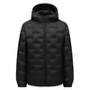Chaqueta de plumón para hombre 2026 Otoño/Invierno 90% plumón de pato Chaqueta de plumón ligera para jóvenes con capucha Casual Cálida Abrigo para ir al trabajo