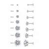 Clavo de Hueso del Oído de Aleación de Titanio F136 Rosca Cuatro Garras Base Plana Redonda Aretes de Pastel Aretes para Mujer Zirconio Clavo Coclear Exquisitos y Compactos