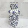 Novo Vaso de Porcelana Azul e Branco Retrô Estilo Chinês, Decoração Criativa de Arranjo de Flores Hidropônicas para Sala de Estar Estilo Antigo, Ornamento Estilo Chinês