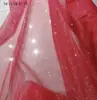 Azul cielo claro cristalino fino brillante malla de cristal decoración de escena tela de malla transparente vestido tela de vestido de boda tela otro