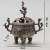 Fogão Boshan Retrô, Queimador de Incenso de Ponta de Dedo Dragão e Fênix, Queimador de Incenso Criativo Torre de Incenso, Queimador de Incenso Auspicioso, Ornamentos Zen para Casa
