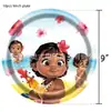 Topo de Bolo Tema Moana Decoração de Festa de Aniversário Moana Prato de Papel Faixa Artigos de Festa
