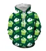 Sudadera con capucha para hombre forrada de polar Moda Simple Flor Nacional Irlandesa de la Suerte Impresión Digital 3D Ropa Casual para Hombre y Mujer