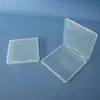 1.8 Caixa Plástica Transparente de PP Alta Quadrada de Borda Cruzada com Tampa Articulada Embalagem de Produto Pequeno Conectado Caixa de Armazenamento para Papelaria Lote