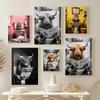 Póster de vaca pequeña estilo arte nórdico pintura decorativa lienzo mural moderno para sala de estar pintura colgante para dormitorio de noche