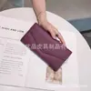 En stock más vendido billetera de dama de piel de vaca estilo nuevo patrón de lichi cuero genuino de moda simple gran capacidad monedero bolso de mano para mujer