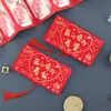 Sobre rojo plegable al por mayor de alta calidad con estampado dorado para bodas, feliz cumpleaños, creativo, con ganancias, es un popular sobre rojo de seis tarjetas