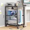 Soporte Móvil para Host de Computadora de Escritorio Lado Lateral del Escritorio de Oficina Gabinete de Colocación del Gabinete Estante de Soporte de Impresora Multicapa para el Hogar