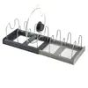 Estante de almacenamiento multifuncional para gabinetes de cocina con drenaje, soporte para tapas de ollas, organizador retráctil para utensilios de cocina y tapas de ollas en la encimera